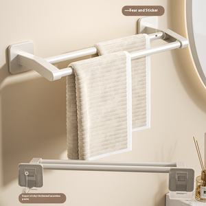 Portasciugamani da <span class=keywords><strong>bagno</strong></span> bipolo in plastica bianca monopolare per <span class=keywords><strong>ventosa</strong></span> a parete senza punzonatura per la parete del soggiorno - Product Image 4