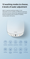 Lave-linge automatique 3 kg avec fonction lavage à l'eau chaude, mini lave-linge automatique