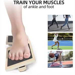 Physiothérapie corriger la posture en bois cheville équilibre wobble board strengthener exerciseur tableau noir pied étirement formateur - Product Image 4
