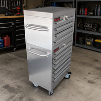OEM ODM Xiangying Armoire à outils roulante compacte 26 pouces en acier inoxydable 430 à 12 tiroirs pour garage et réparation automobile, finition brossée