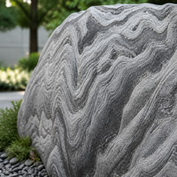 Bloc de granit gris brut de Shandong TY, taillé à la machine, poli/flamé, solution écologique moderne et complète pour villas et parcs