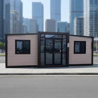 Maison conteneur préfabriquée extensible, entièrement meublée, respirante et résistante à l'humidité, pour utilisation comme kiosque de restaurant, design moderne en acier