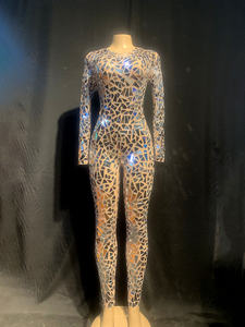 Body d'été à paillettes scintillantes pour femmes de <span class=keywords><strong>grande</strong></span> <span class=keywords><strong>taille</strong></span>, <span class=keywords><strong>combinaison</strong></span> ornée de cristaux pour fête de célébrités - Product Image 2