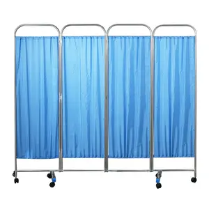 Medical Folding Screen Hospital Privacy Stainless Steel Portable Ward Screen Partition blackout curtain