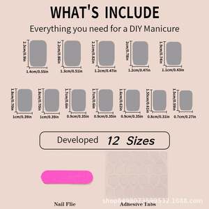 Uñas postizas francesas de moda hechas a mano para venta al por mayor, cortas, medianas y largas, pegatinas para uñas. - Product Image 4