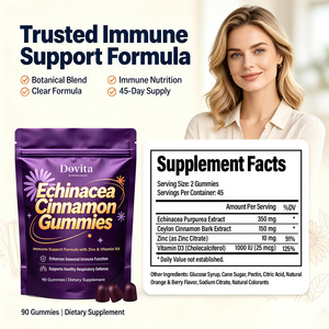 Gomitas Veganas de Canela y Chinacea a Granel, 90 Unidades, Suplemento Dietético Vegano para el Apoyo Inmunológico, Certificado HACCP, Marca Privada, B2B - Product Image 2