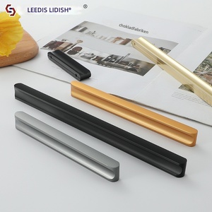 Gagang Lemari Minimalis Modern Langsung dari Pabrik, Gagang Kabinet Dapur Aluminium Alloy Warna Emas, Model Die Casting, Warna Hitam Panjang - Product Image 2