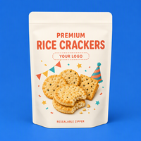 Sacs à craquelins personnalisés imprimés, sachets refermables de qualité alimentaire pour emballage de craquelins et snacks, idéaux pour les fêtes d'enfants, vente en gros