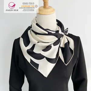 Высококачественные элегантные атласные шарфы 12 момме из 100% шелка индивидуальные шелковые шарфы с цифровым принтом