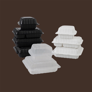 Contenedores de comida para llevar con bisagras MFPP, tipo clamshell, aptos para restaurantes, de calidad alimentaria, transparentes, para microondas. - Product Image 4