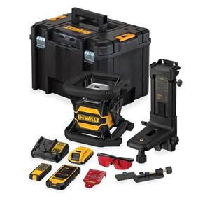 Niveau laser rotatif DeWalt à faisceau rouge, auto-nivelant, portée 30 m, alimenté par batterie 18 V - Product Image 1