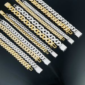 Collier cubain Hip Hop avec maillons en argent 925 et moissanite blanche DEF - Product Image 2