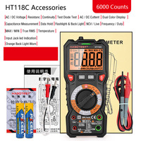 Multimètre numérique portable professionnel True RMS LCR, testeur de batterie AC/DC 1000V/10A, rétroéclairage bicolore, NCV, maintien des données, 6000 points de lecture