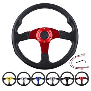 18 मोड्स यूनिवर्सल 13/14 इंच एल्यूमीनियम पु कार रेसिंग स्पोर्ट्स ड्रिफ्टिंग स्टीयरिंग व्हील - Product Image 4