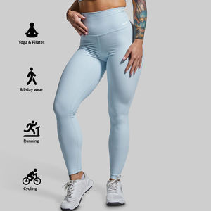 Conjunto de fitness ecológico sólido para mujer con estilo Top corto de manga larga y pantalones de cintura alta para yoga y gimnasio - Product Image 5