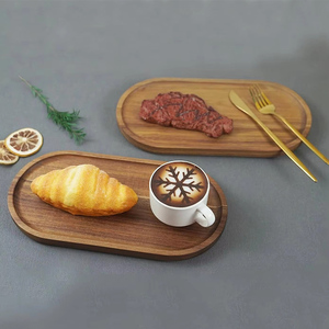 Plateau de service ovale en bois d'acacia, rustique, fait main, pour fromage, charcuterie, sushi, fruits, décoration de cuisine et de maison - Product Image 1