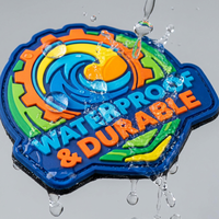 Écussons PVC personnalisés de qualité supérieure, thermocollants, badges logo 3D en caoutchouc, étiquettes en silicone anti-UV en forme de fleur, pour vestes, sacs, chapeaux, patchs PVC souples