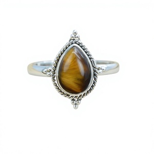 925 Sterling Silver <b>Tiger</b> <b>Eye</b> Gemstone <b>Ring</b> Trendy Christian Handmade Antique Fine Jewelry Certified - Product Image 1
