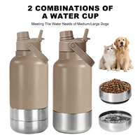 Bouteille d'eau de voyage pour chien avec bol, logo personnalisé, 32 oz, double paroi en acier inoxydable, isolée, 3 en 1