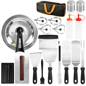 Ensemble d'outils de barbecue en acier inoxydable, spatule de barbecue résistante à la chaleur, accessoires de barbecue pour l'extérieur, ensemble d'ustensiles de barbecue - Product Image 1
