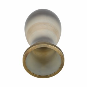 Vaso in vetro con bordo in metallo, finitura sfumata, decorazione moderna per soggiorno e ufficio. - Product Image 5