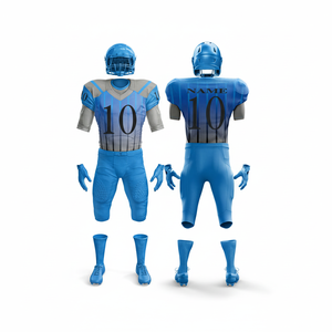 ชุดยูนิฟอร์มอเมริกันฟุตบอลทีมชาติปี 2024 คุณภาพสูง ผลิตตามแบบ OEM ผสมโพลีเอสเตอร์/คอตตอน สีพื้น ระบายอากาศได้ดี ป้องกันแบคทีเรีย แห้งเร็ว - Product Image 1