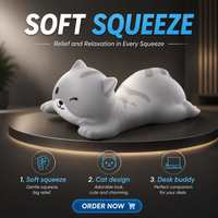 Repose-poignet ergonomique pour souris et clavier, motif chat gris, pour ordinateur, coussin de coude, repose-bras, fournitures de bureau Kawaii