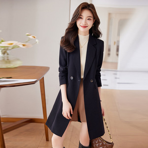 Women's Trench Coat Mid Length Slim Fit Solid Color Polyester Woven Comfortable Autumn Style - Product Image 1