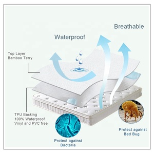 Chống vi khuẩn sợi tre Terry giường nệm bảo vệ bao gồm Nữ Hoàng không thấm nước nệm bao gồm bảo vệ được trang bị tấm cho giường - Product Image 3