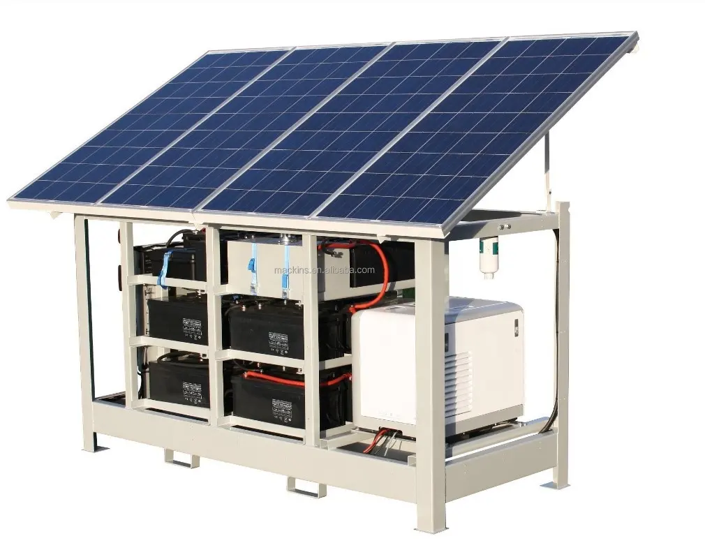 オールインワン太陽エネルギーシステム5 kwゲルバッテリー2軸ソーラートラッカーポータブル発電所トラッカーソーラー