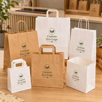 Sac en papier à soufflets latéraux résistant à la graisse pour plats à emporter, idéal pour la restauration rapide, prix usine en gros pour l'emballage de repas à emporter
