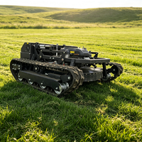 Tondeuse à gazon sur chenilles grande puissance 27HP, robot tondeuse sur chenilles et 360 °   Tondeuse à gazon télécommandée rotative pour grandes propriétés