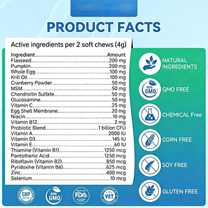 Suplemento Vitamínico 25 en 1 para Perros y Gatos OEM/ODM con MSM en Tabletas Masticables Blandas para el Soporte de Cadera y Articulaciones, Absorción Rápida e Inmunidad - Product Image 5