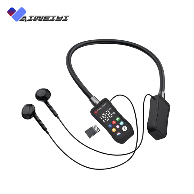 M34 Custom OEM Neckband  Earphones LED Battery Display HiFi Stereo 100H ENC Mic Sport Custom Logo Low MOQ Bulk