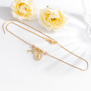 Collier croix <span class=keywords><strong>Notre</strong></span>-<span class=keywords><strong>Dame</strong></span> de Guadalupe en or pour femmes, collier pendentif Vierge Marie en CZ, bijoux religieux - Product Image 3