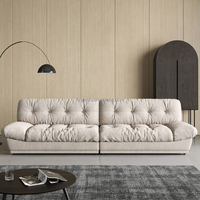 Canapé de salon double, design antique, luxe léger, rétro, confortable et relaxant, en cuir PU souple et velours