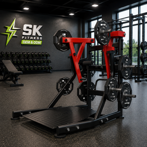 Máquina de remo vertical comercial SK, equipo de fuerza profesional con carga de placas para desarrollo muscular de espalda y unidad de aislamiento de músculo látex. - Product Image 1