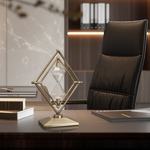 Modern Geometric <b>Hourglass</b> <b>Timer</b> 30 Minute Zinc Alloy Office Desk Decoration - Product Image 2