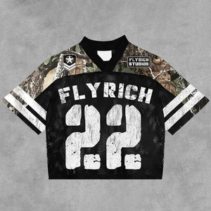 Personnalisé Hommes Grande Taille Respirant Football Rue Mode T-Shirt & Mesh Boxy Football Jersey Ensemble Oversize American Football Wear - Product Image 3