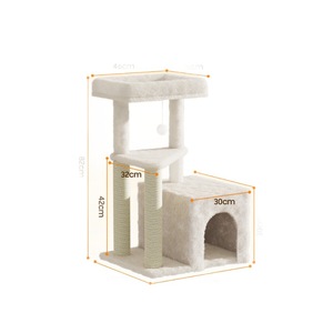 <b>Cat</b> Tree 82cm With <b>Scratching</b> <b>Posts</b> And <b>Cat</b> House <b>For</b> <b>Cats</b> Interactive Play Structure - Product Image 1