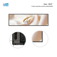Layar LCD Bar Terentang 19,5 Inci Android OEM Kustom Cloud CMS Manajemen Jarak Jauh Signage Dalam Ruangan