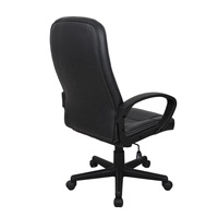 Chaise de bureau exécutive moderne en cuir PU, réglable en hauteur, ergonomique, dossier haut, pivotante, noire, pour usage commercial, hôtelier et bureau à domicile