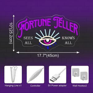 Enseigne néon « <span class=keywords><strong>Voyante</strong></span> », Lampe murale LED « L'Œil Tout-<span class=keywords><strong>Voyant</strong></span> » pour la lecture psychique, Enseignes néon LED personnalisées - Product Image 3