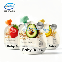 Op maat bedrukte aluminium gelamineerde gevormde spuitzak 150ml 200ml voor baby sap fruit puree yoghurt smoothie melk drank squeeze