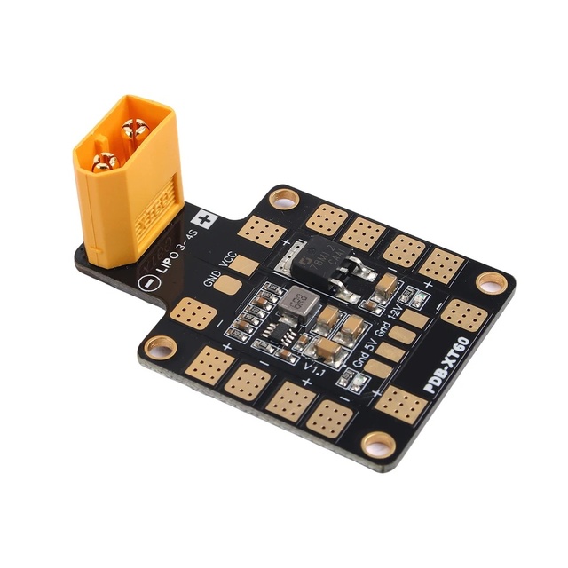 XT60 3-4S Mini Power Hub Power Distribution Board PDB with BEC 5V & 12V for FPV Drone QAV250 ZMR250 Multicopter Quadcopter