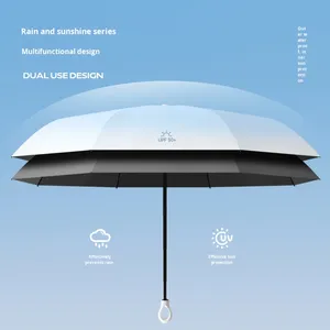 Gradient Five-fold 8-rib Capsule Sun Protection Black Coating Folding Sun Rain Advertising <b>Umbrella</b> - Product Image 4