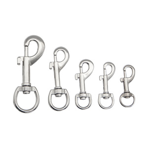 Pinrui Alloy <b>Snap</b> <b>Hook</b> Round Tail P Shape Pet Leash Dog Buckle Harness Keychain Bag Hardware Accessory - Product Image 1