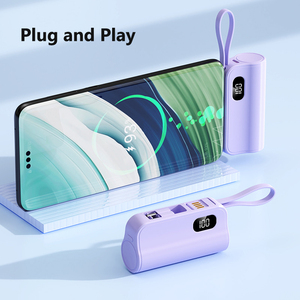 พาวเวอร์แบงค์พกพา 5000mAh 3 in 1 มินิพาวเวอร์แบงค์พร้อมขาตั้ง จอ LED แสดงผล สำหรับชาร์จ iPhone สาย Type C ในตัว - Product Image 3