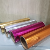 Film de transfert à froid DTF métallisé brillant pour vêtements, 30cm 60cm 75um, Rose Rouge, Or Rose, Argent, Or, haute résistance à la chaleur