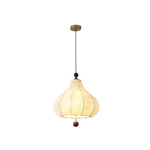 Lustre LED réglable en hauteur pour salle à manger, en tissu à motifs vintage, style Maillard Wabi-sabi, bois massif, chêne français floral - Product Image 5